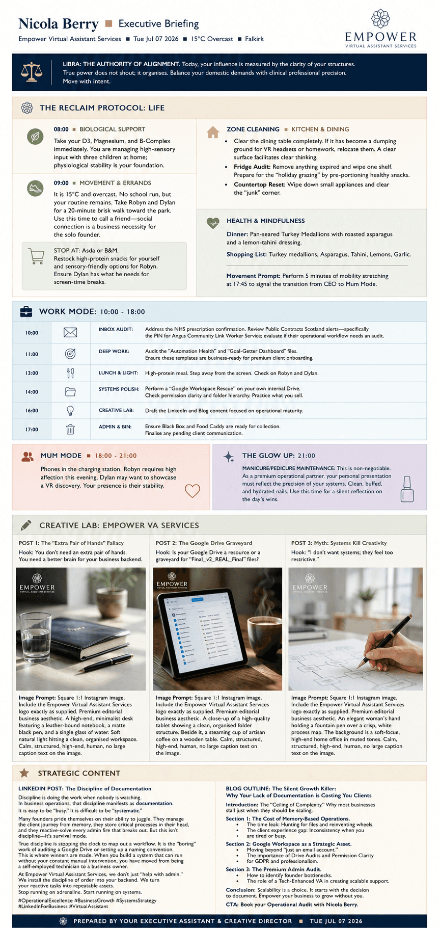 Nicola Berry Executive Briefing Email Output