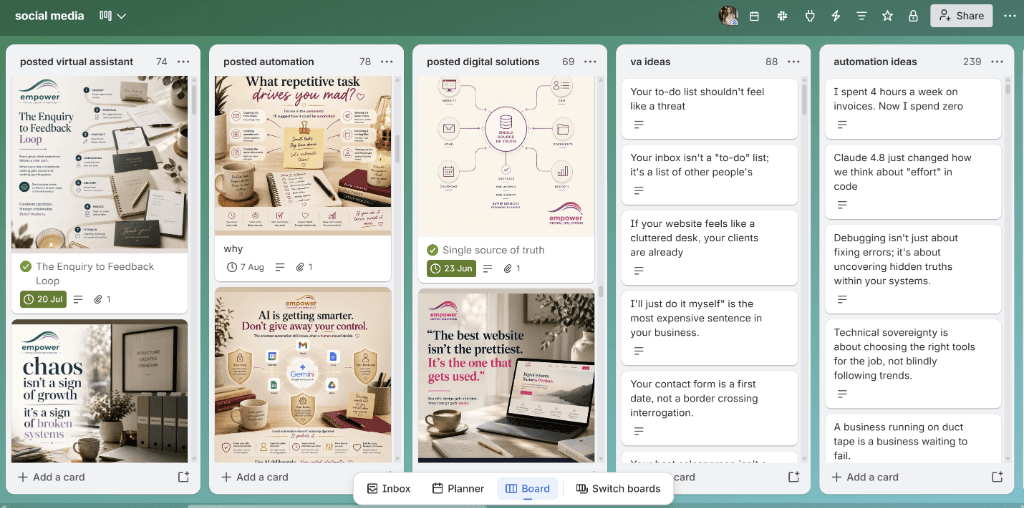 Automated Trello Social Media Content Board