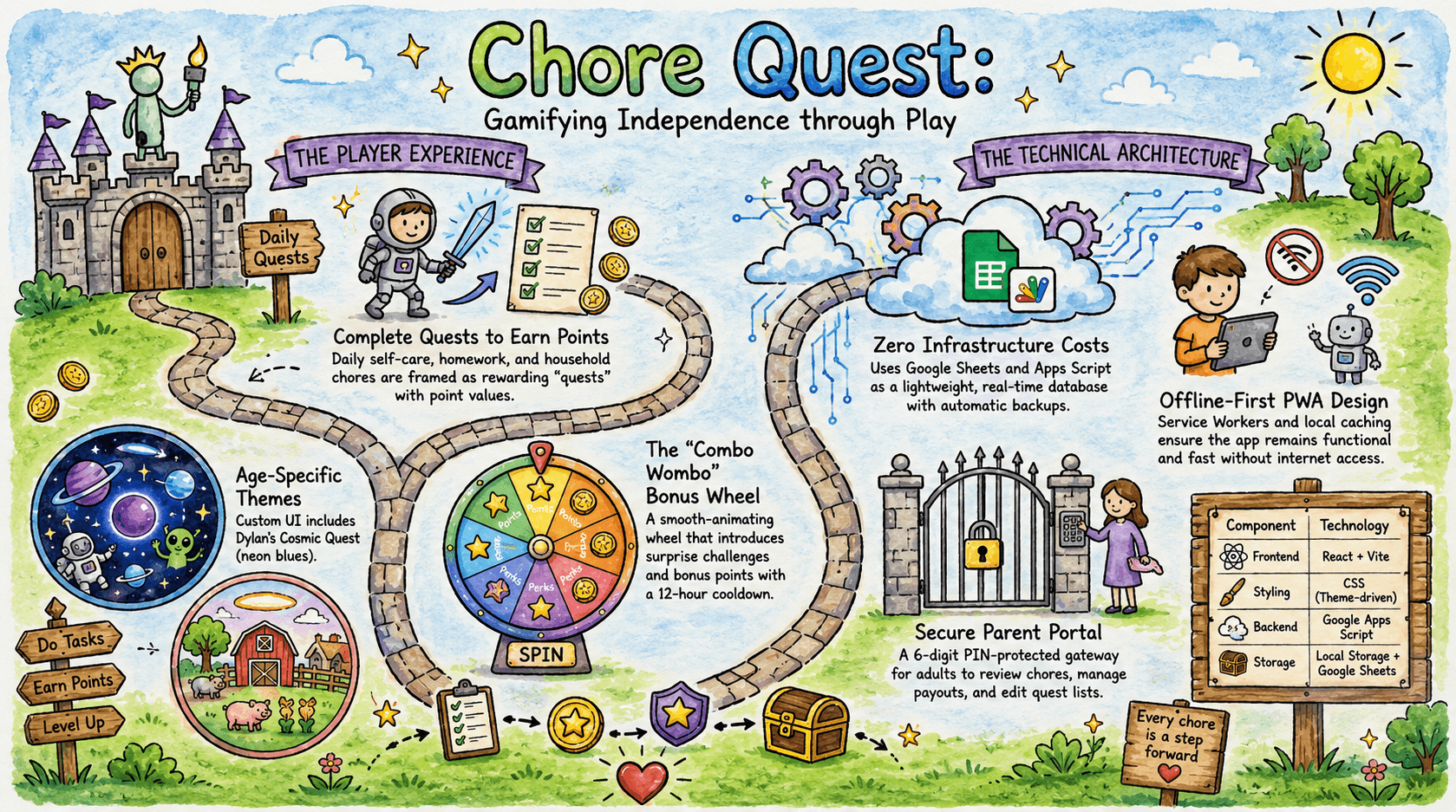 ChoreQuest Hero Banner showing Cosmic Quest and Star Farm themes