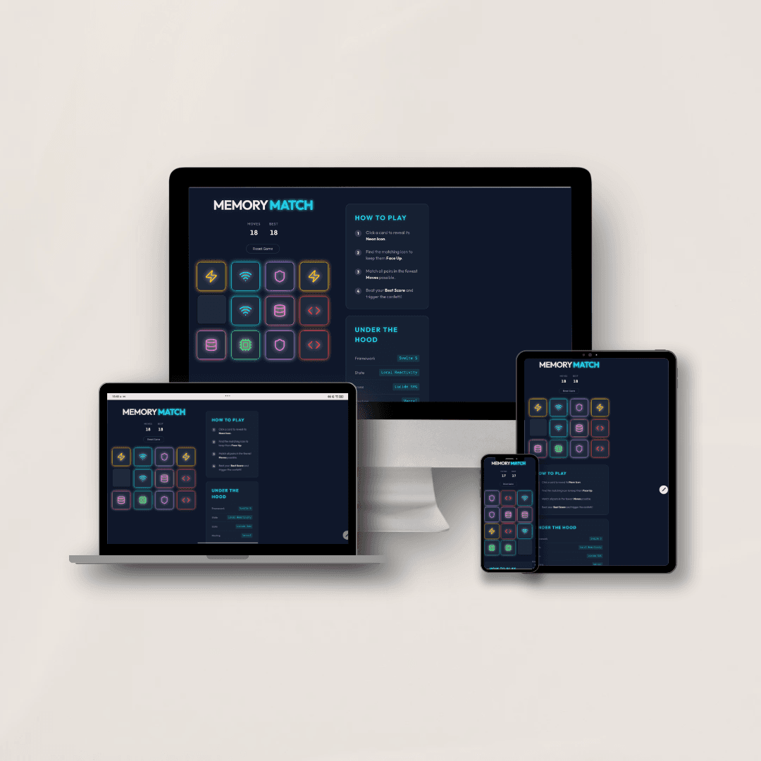 Neon Syntax Memory Game
