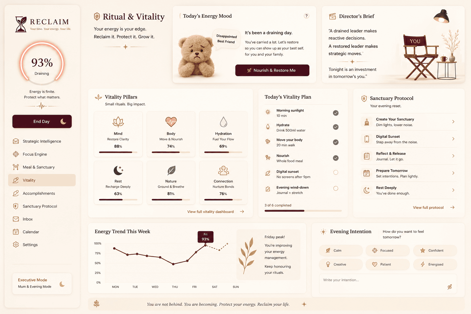 Reclaim Ritual & Vitality Tracker